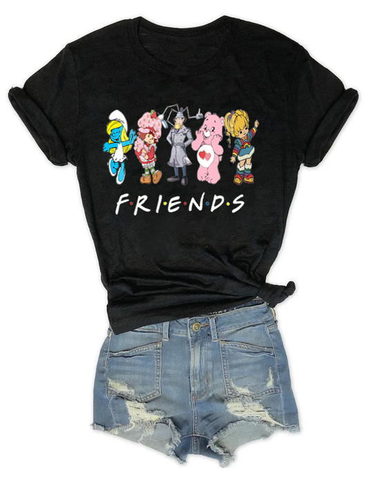 Women's T-Shirt Friends Retro Cartoon Tee