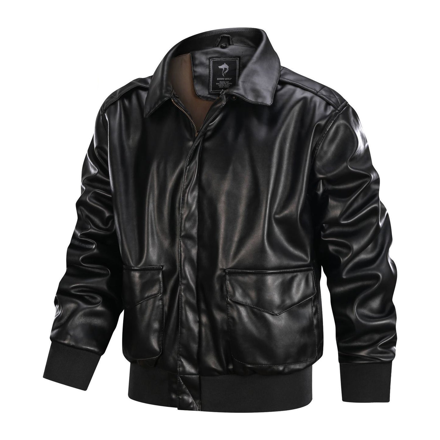 Men's PU Stand Collar Winter Jacket