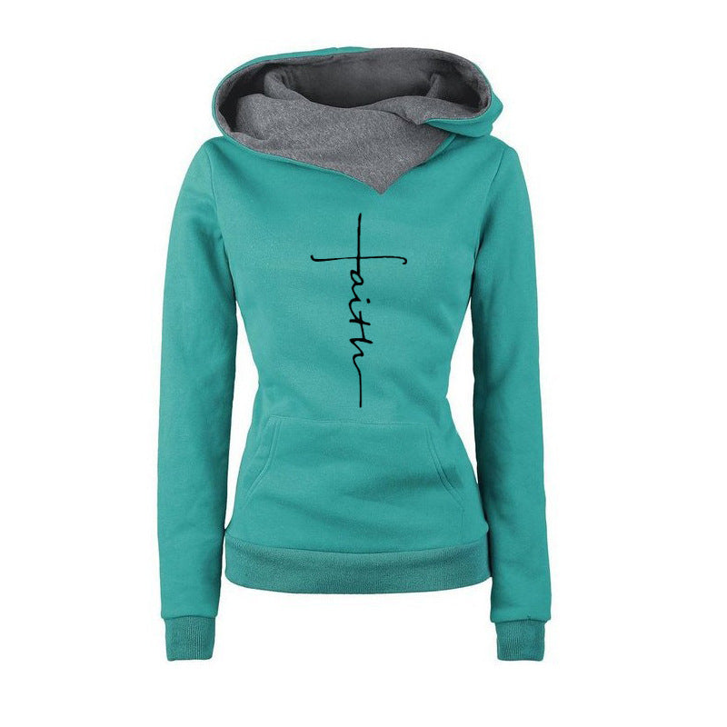 Womens Faith Hoodie Sports Casual Sweater