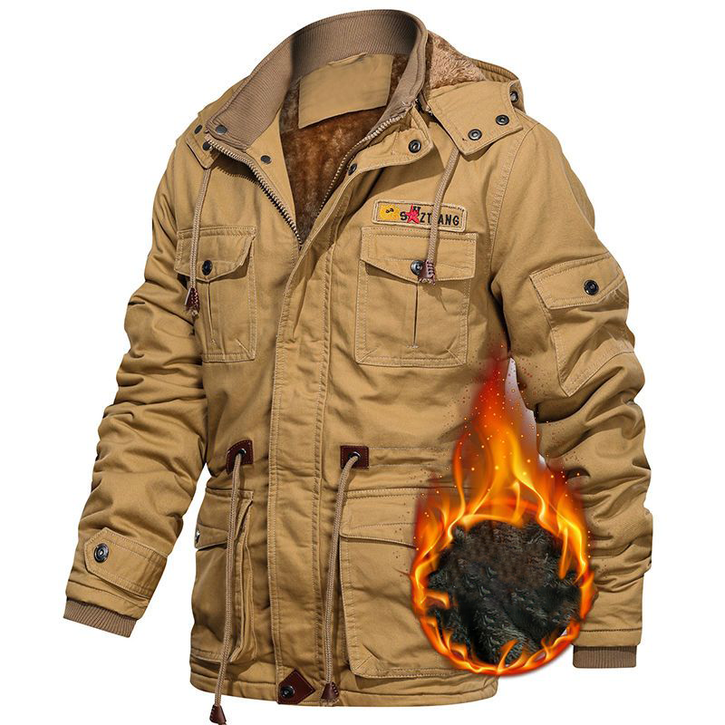 Plush Men's Jacket With Detachable Hood