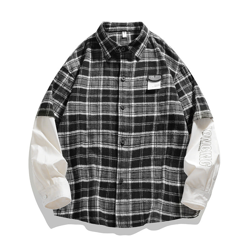 Men's Autumn Plaid Casual Loose Cardigan Jacket