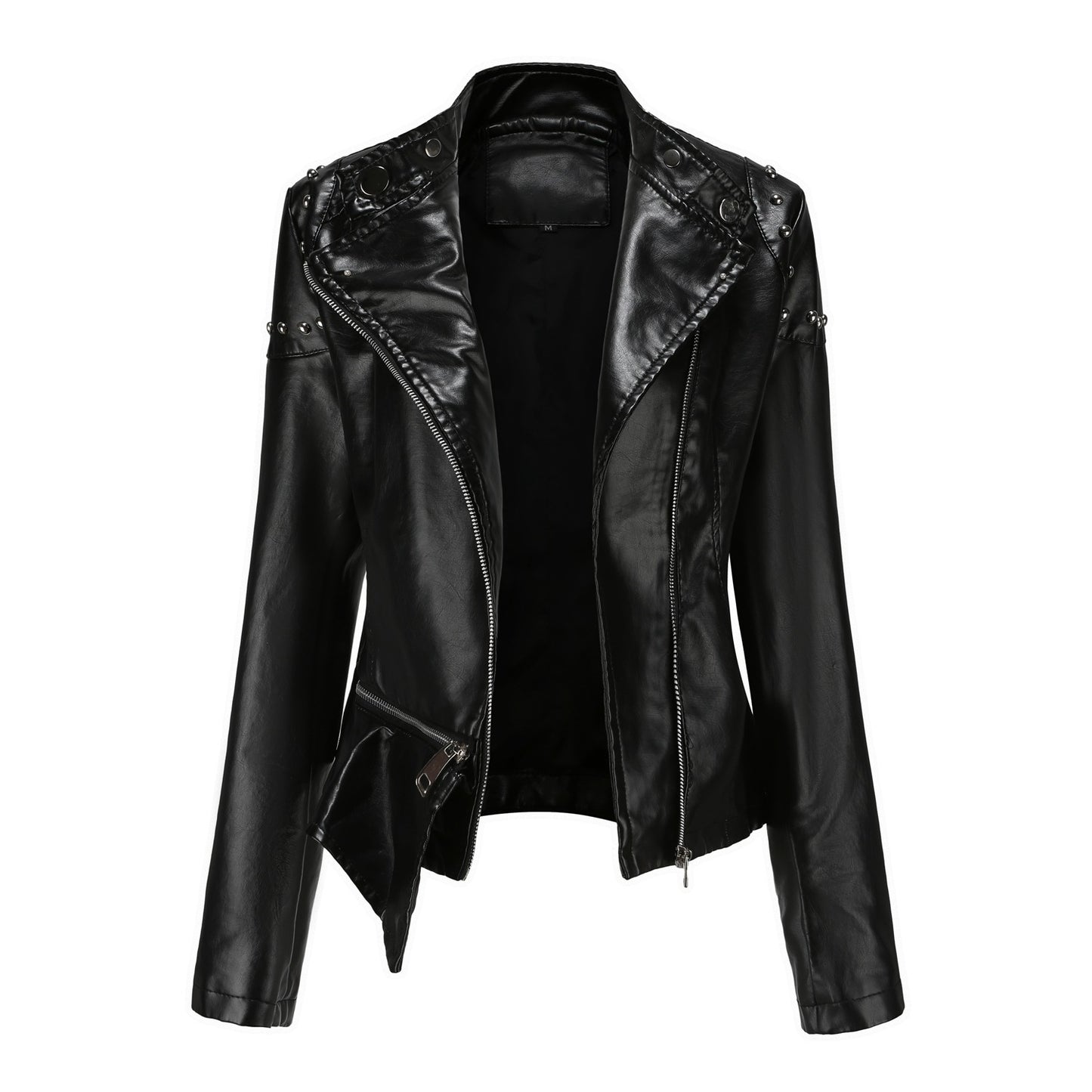 Women's Slim Studded Leather Jacket