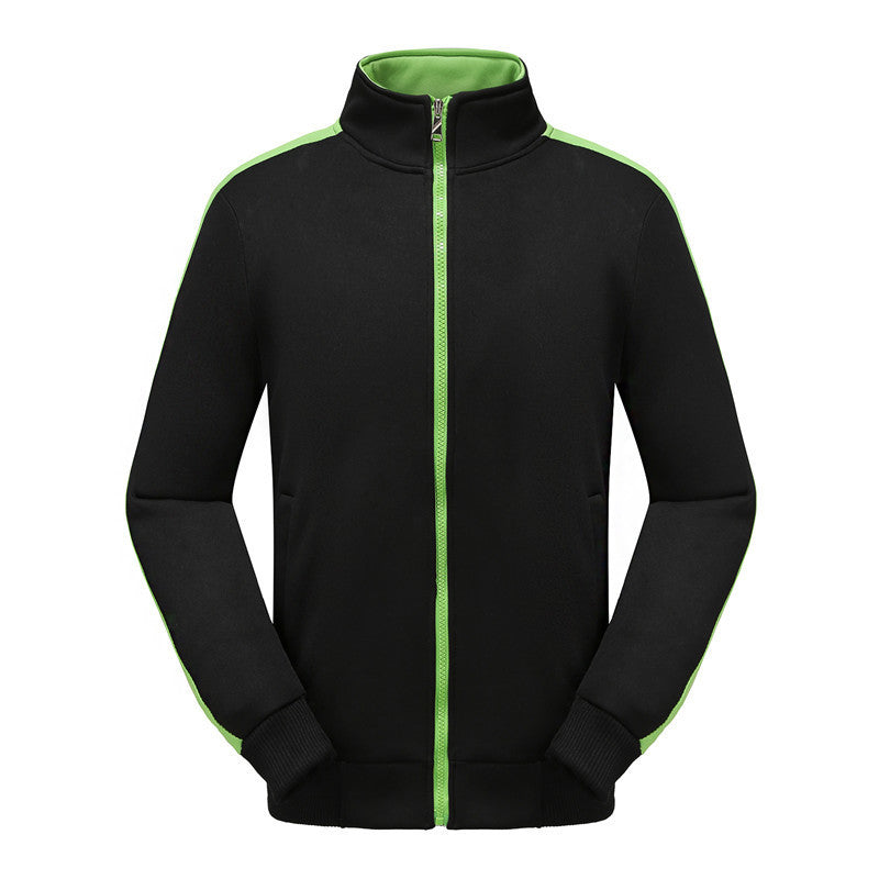 Men's Fleece Stand Collar Cardigan Track Jacket