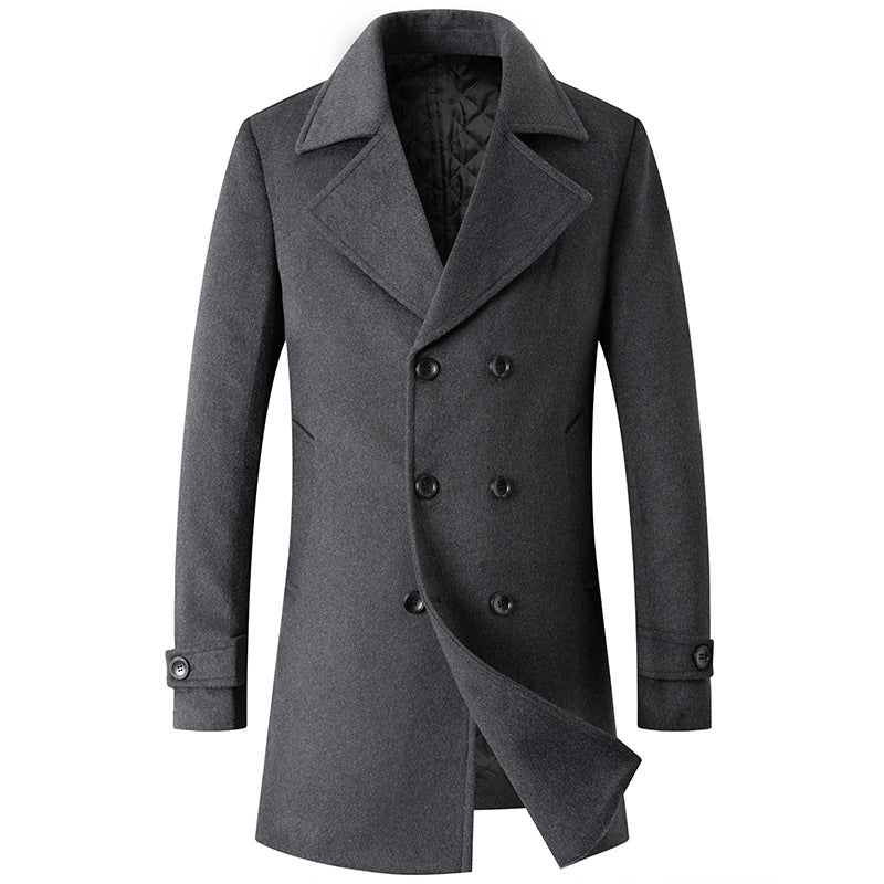 Men's Double Breasted Lapel Wool Jacket