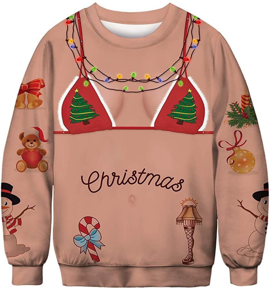 Christmas 3D Shirt Chest Hair Funny Pattern Sweater