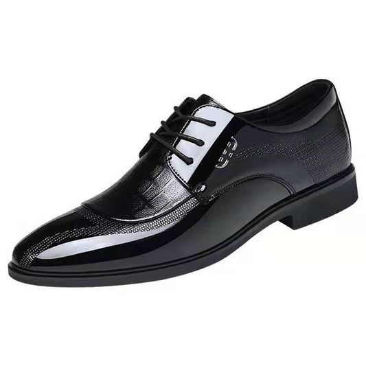 Men's Pointed Toe Stitching Leather Shoes