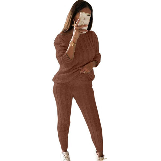 Women's Autumn Knitted 2 Piece Suit