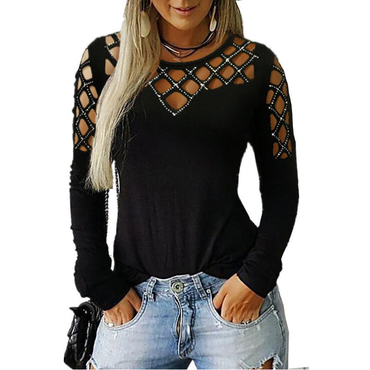 Women's Cutout Long Sleeve T-Shirt