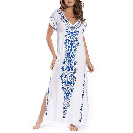 Beach Blouse Print Beach Maxi Dress