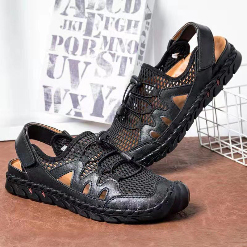 Men's Mesh Outdoor Casual Sandals Leather Shoes