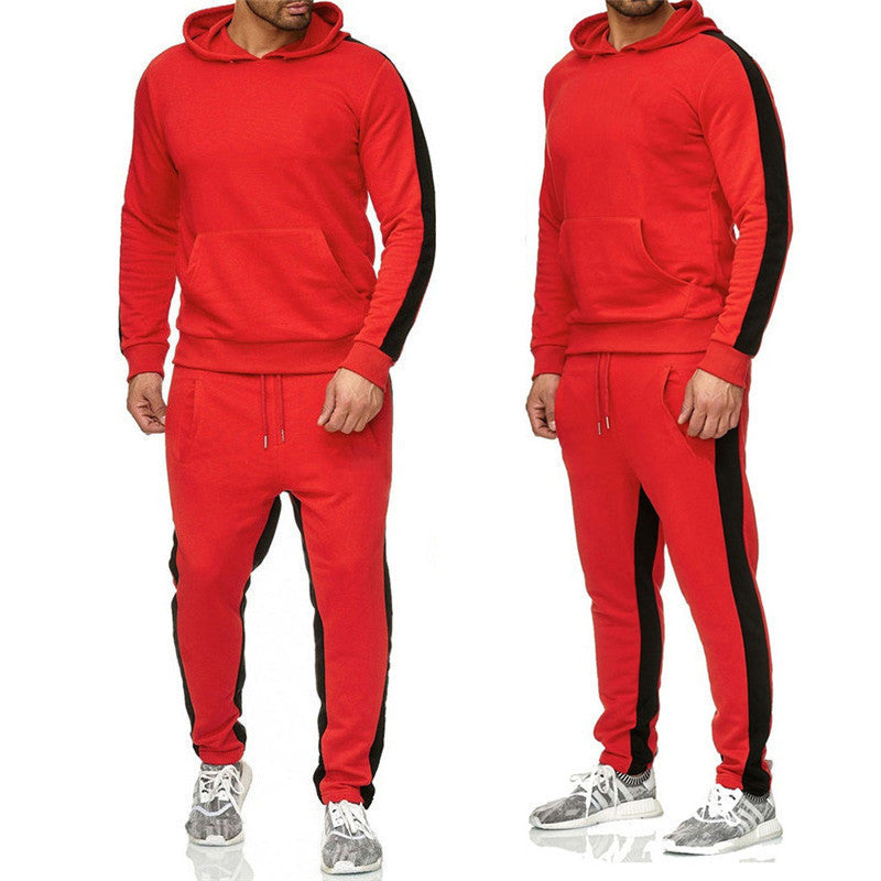 Mens Sports Long Sleeve Trousers Two Piece Set