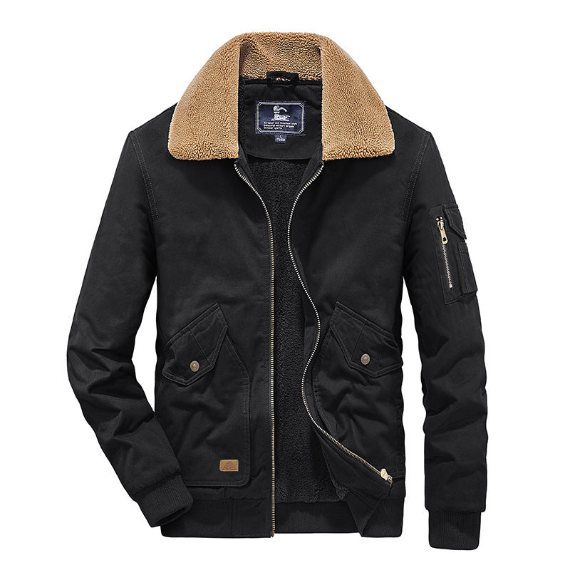 Men's Lapel Fleece Lamb Jacket