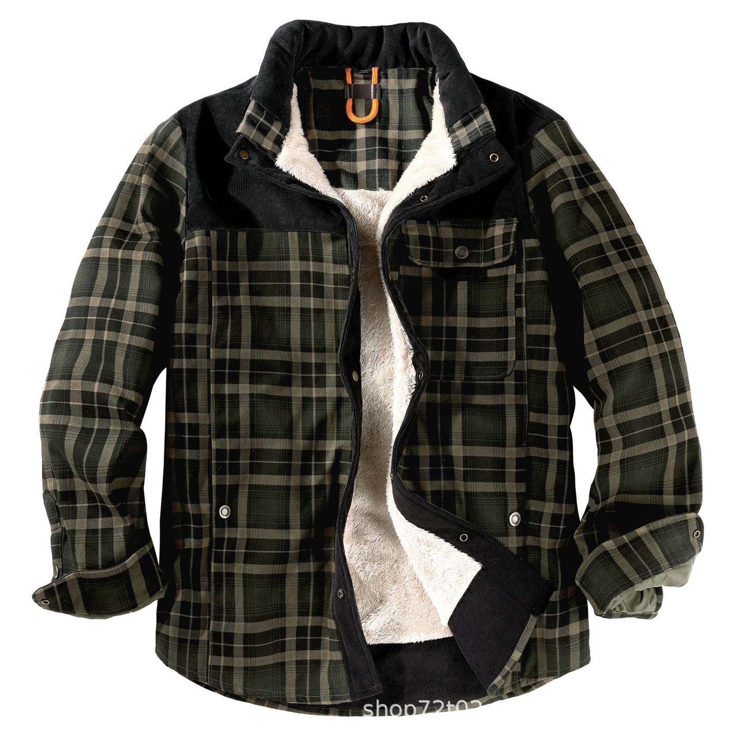 Men's Winter Plaid Sherpa Lined Jacket