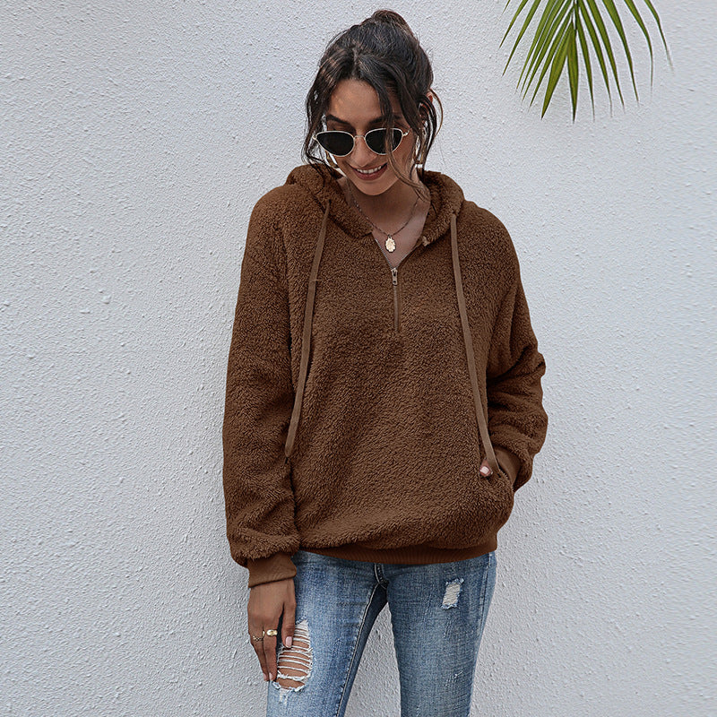 Women's Casual Hooded Plush Sweatshirt