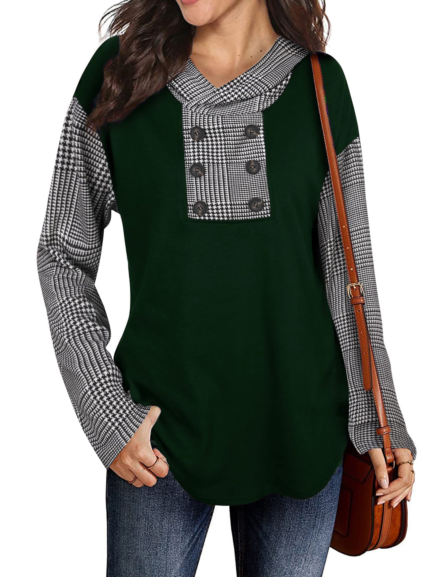 Women's Casual Plaid Hoodie