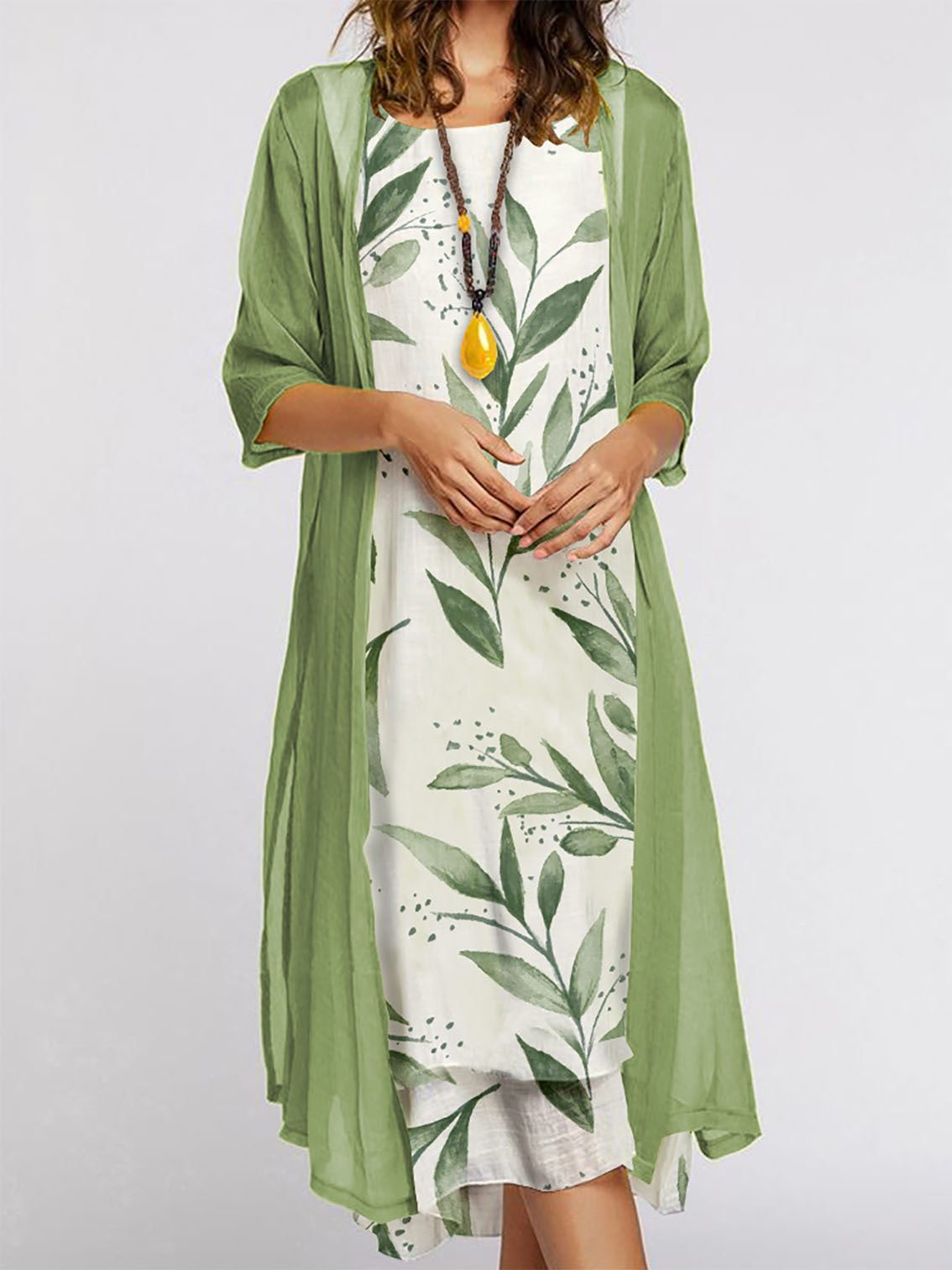 Women's Loose Printed Summer 2-Piece Dress