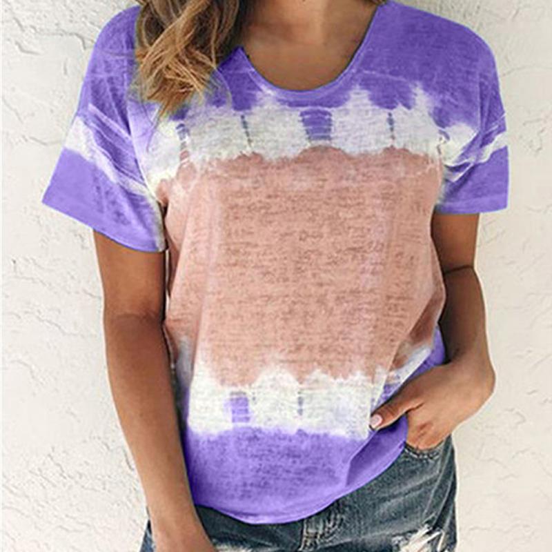 Women's Loose Round Neck Short Sleeve Printed T-Shirt