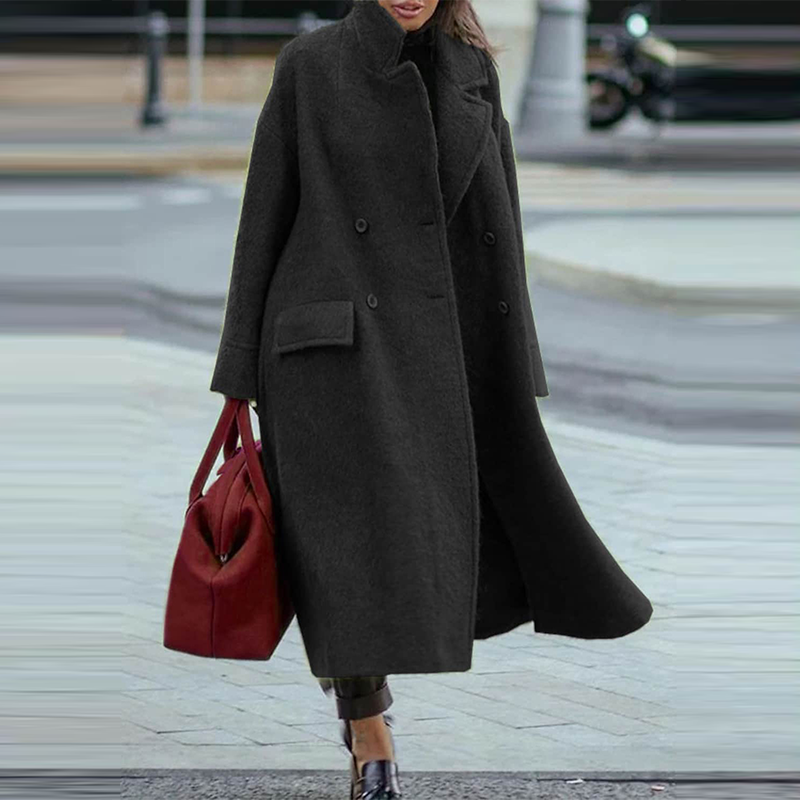 Casual Wool Long Jacket For Women