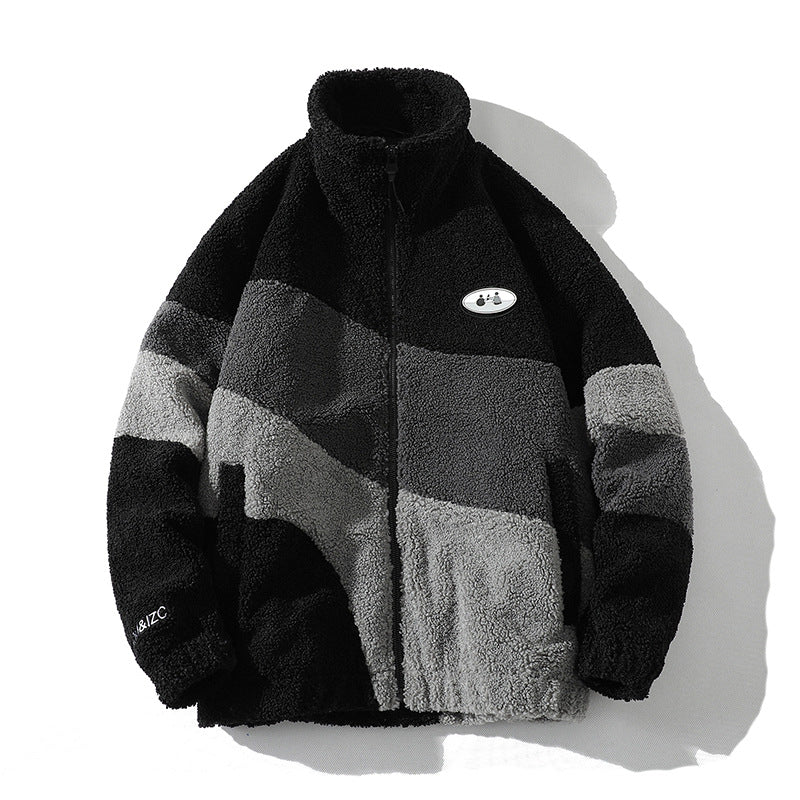 Men's Stand Collar Sherpa Thick Winter Jacket