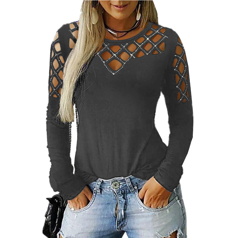 Women's Cutout Long Sleeve T-Shirt