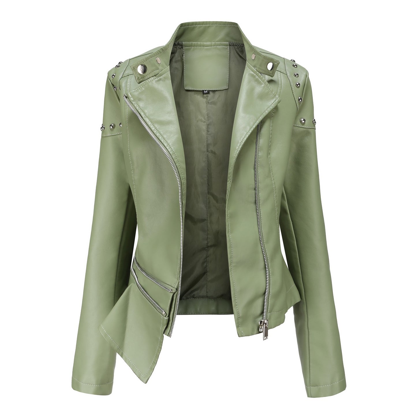 Women's Slim Studded Leather Jacket