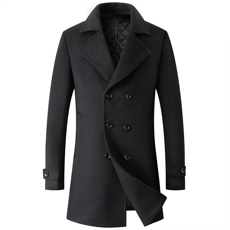 Men's Double Breasted Lapel Wool Jacket