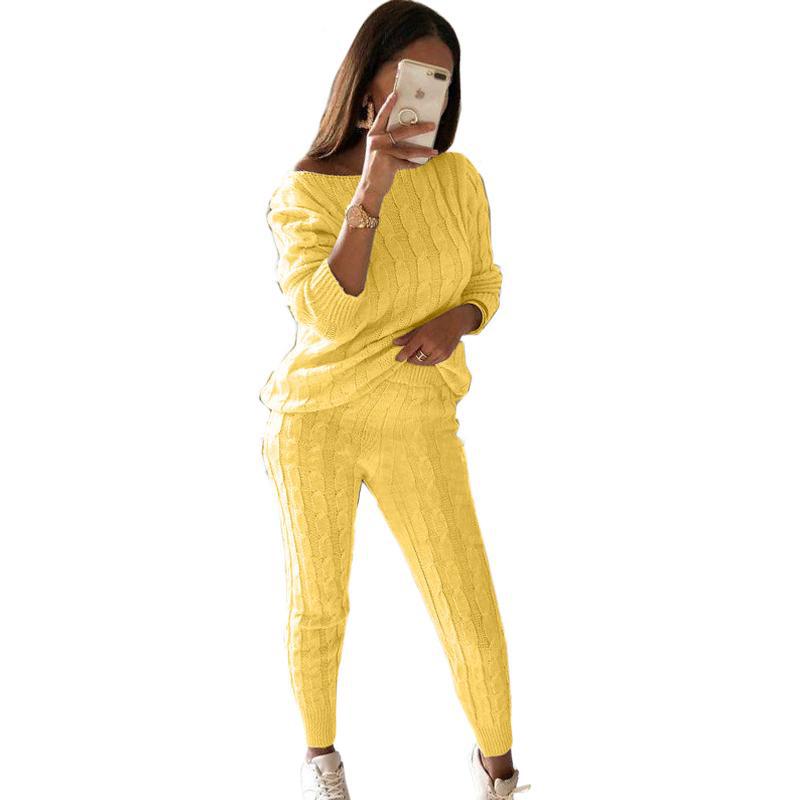 Women's Autumn Knitted 2 Piece Suit