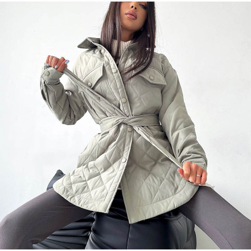 Winter Casual Lace-Up Cardigan Jacket For Women