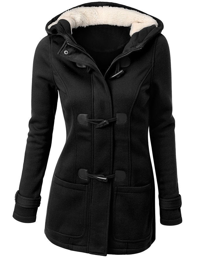 Women's Casual Plush Hooded Jacket