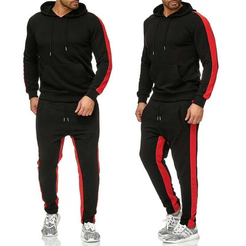 Mens Sports Long Sleeve Trousers Two Piece Set
