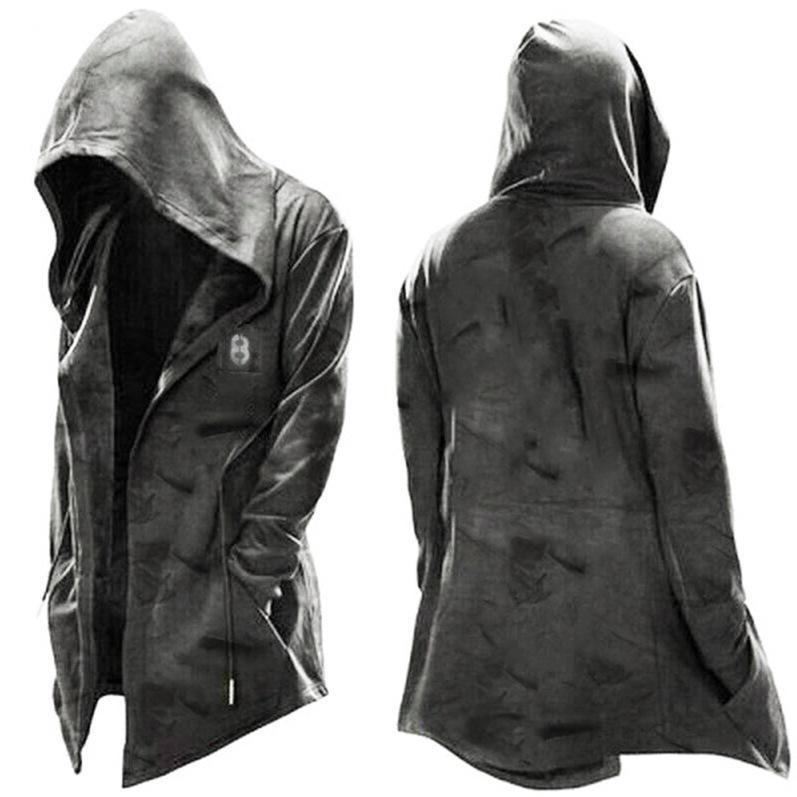 Men's Long Hooded Cardigan Jacket