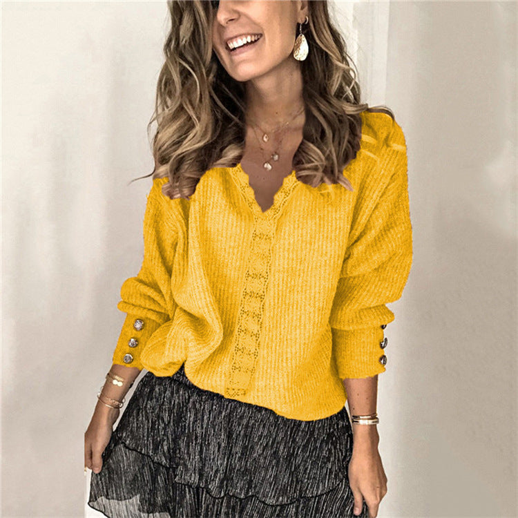 Women's V-Neck Casual Knit Sweater