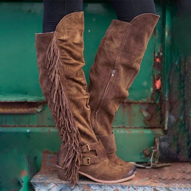 Long Tassel Boots Women Boots