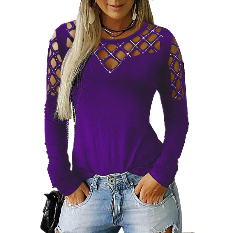 Women's Cutout Long Sleeve T-Shirt