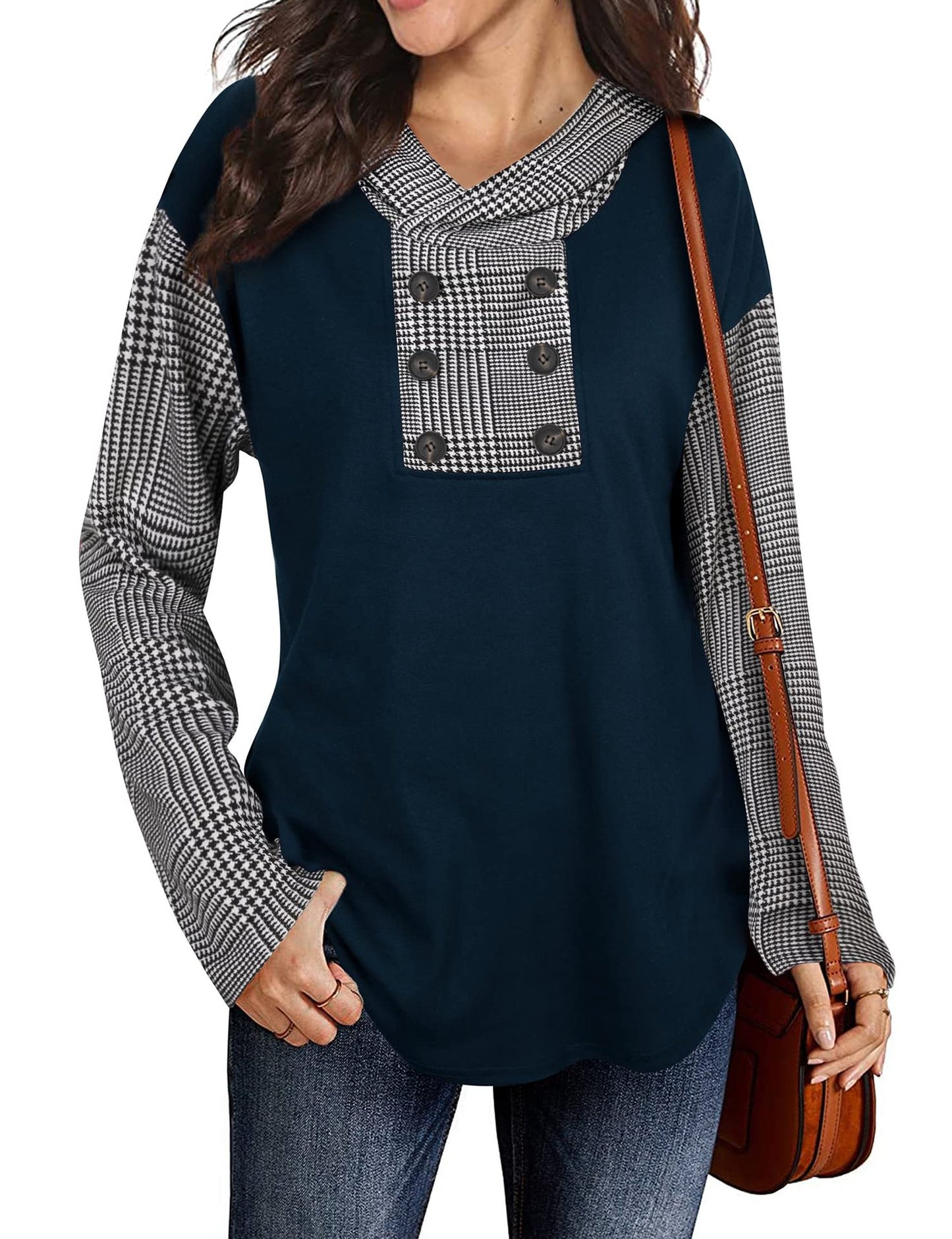 Women's Casual Plaid Hoodie