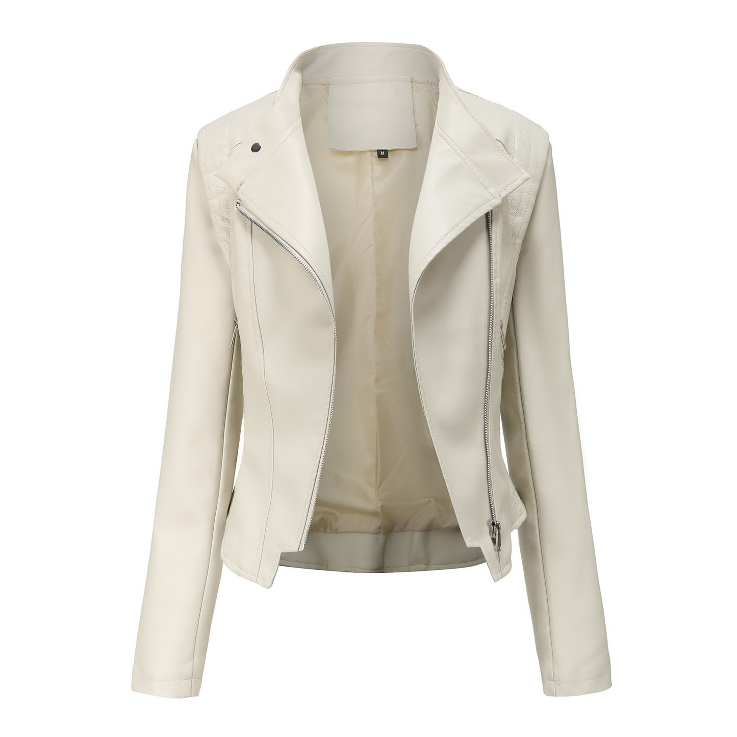 Woman Stand-collar Autumn Leather Jacket