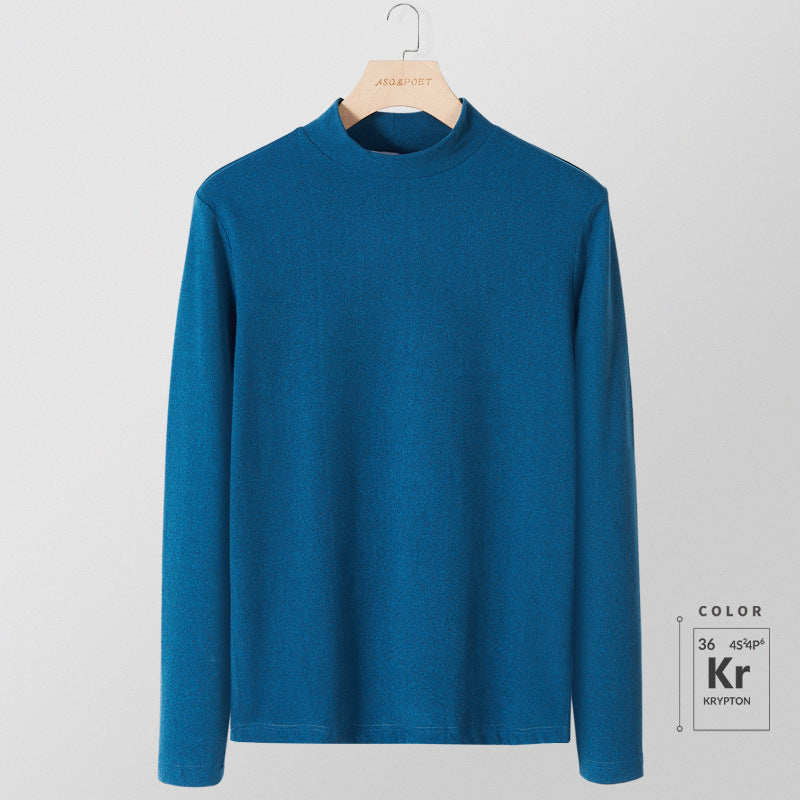 Men's High-quality Velvet Half High Neck Warm Bottoming Shirt