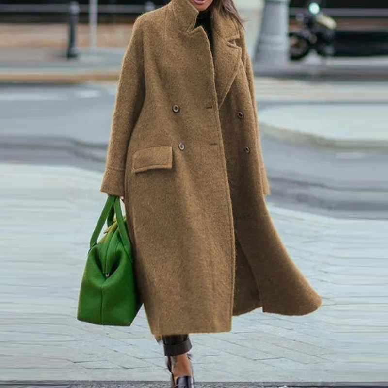 Casual Wool Long Jacket For Women
