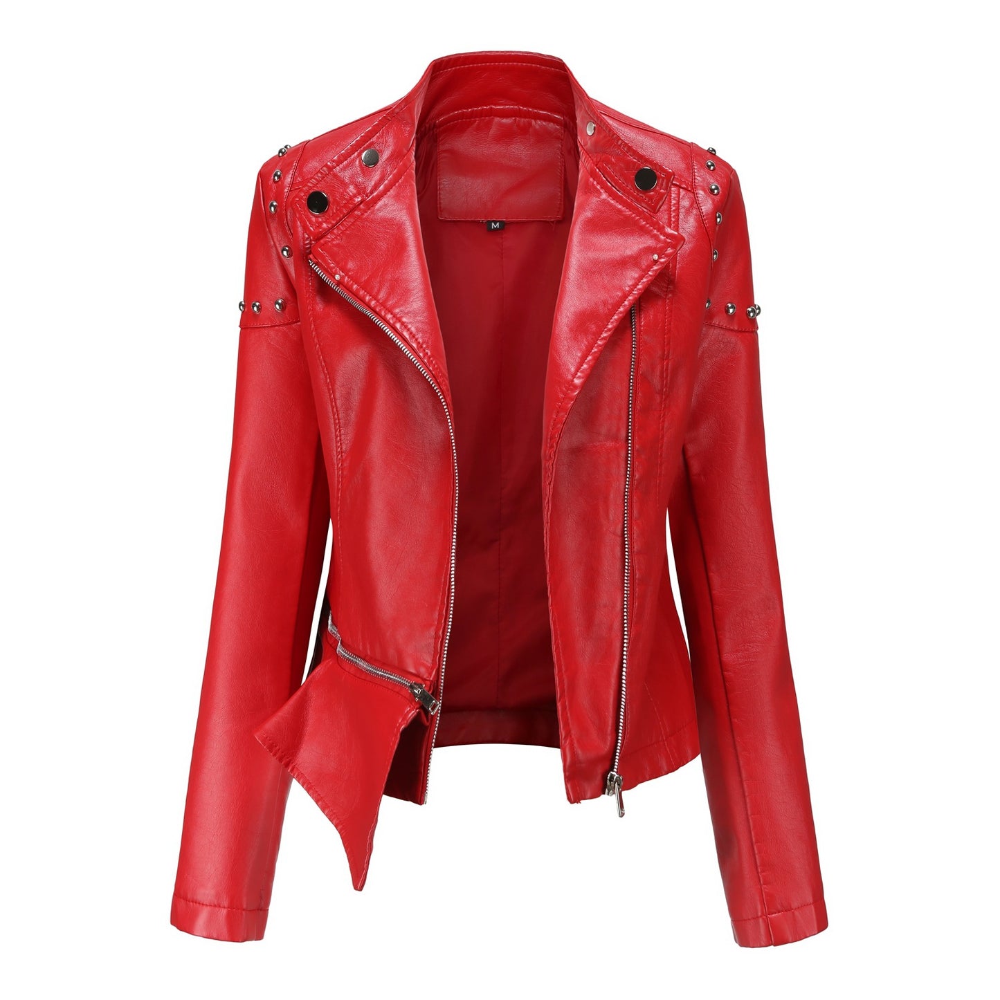 Women's Slim Studded Leather Jacket