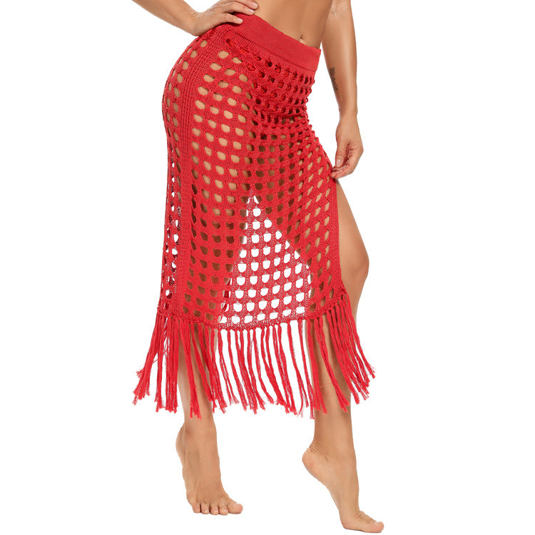 Woman Holiday Fringed Dress Beach Skirt