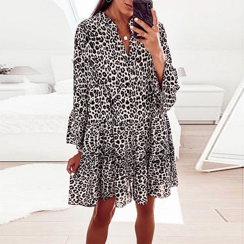 V-Neck Loose Casual Dress For Women