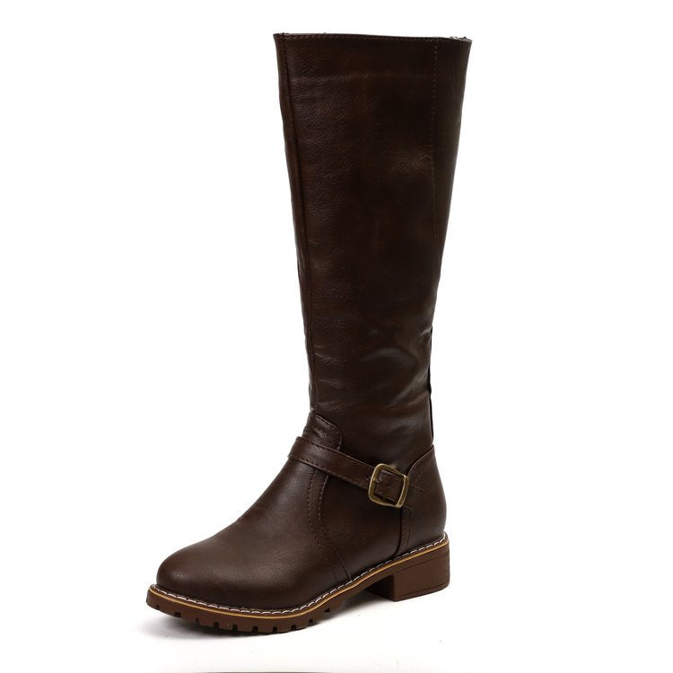 Women's Zip Tall Winter Leather Boots