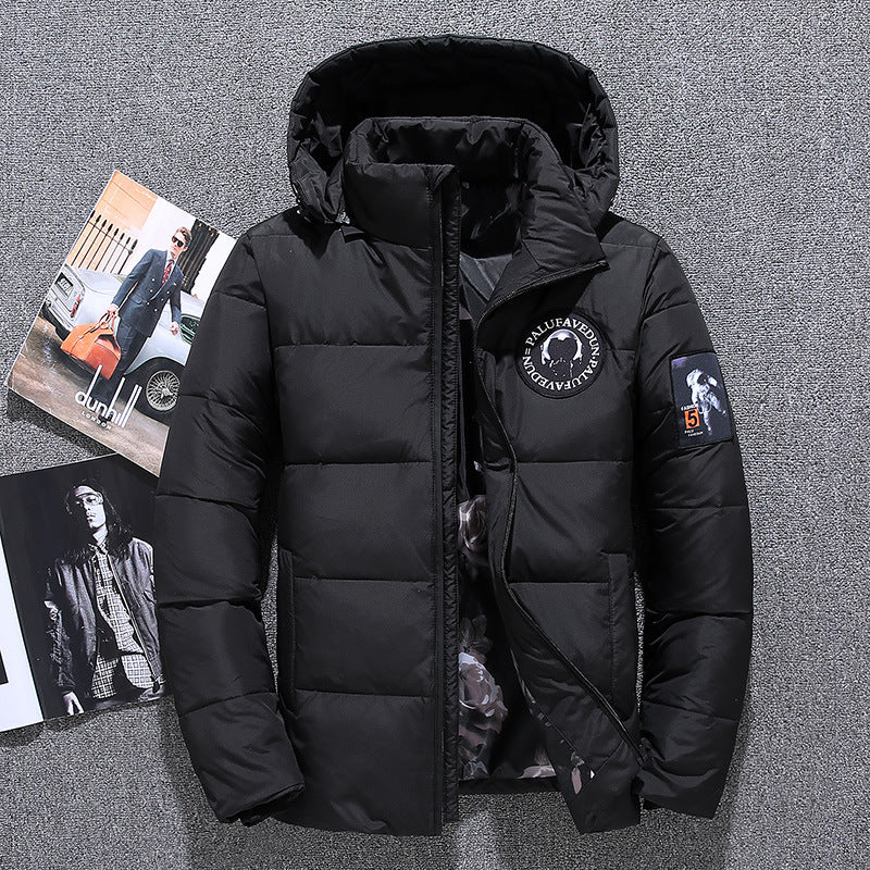 Men's Hooded Winter White Duck Down Padded Coat