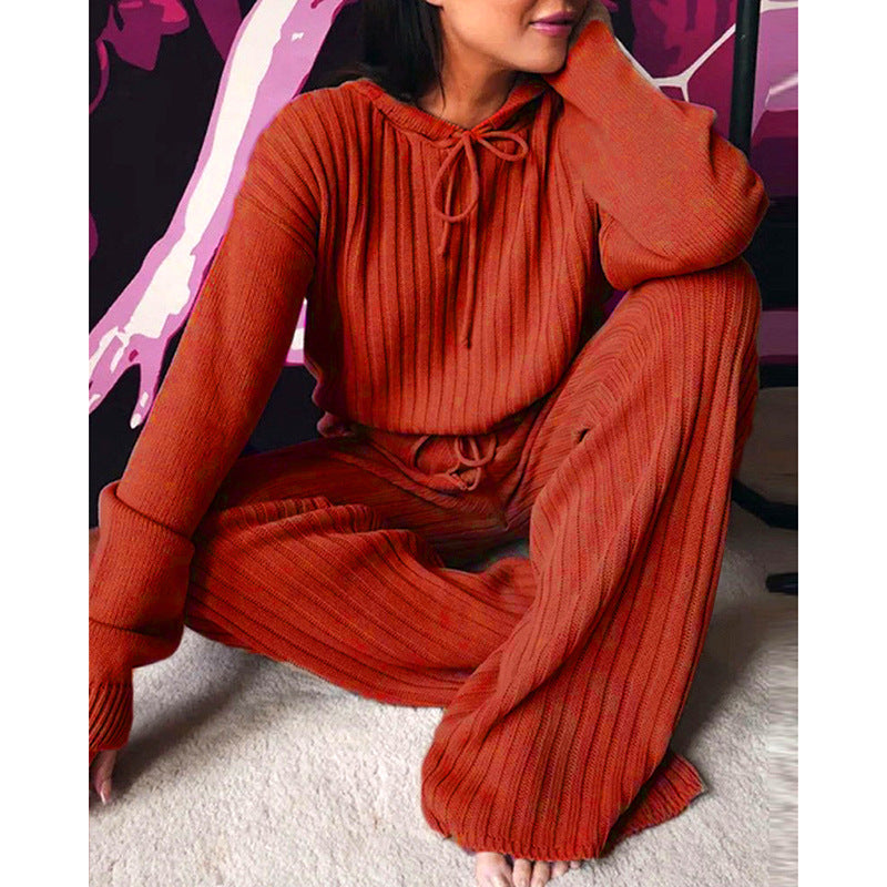 Women's Long Sleeve Loose Hooded Casual Suit