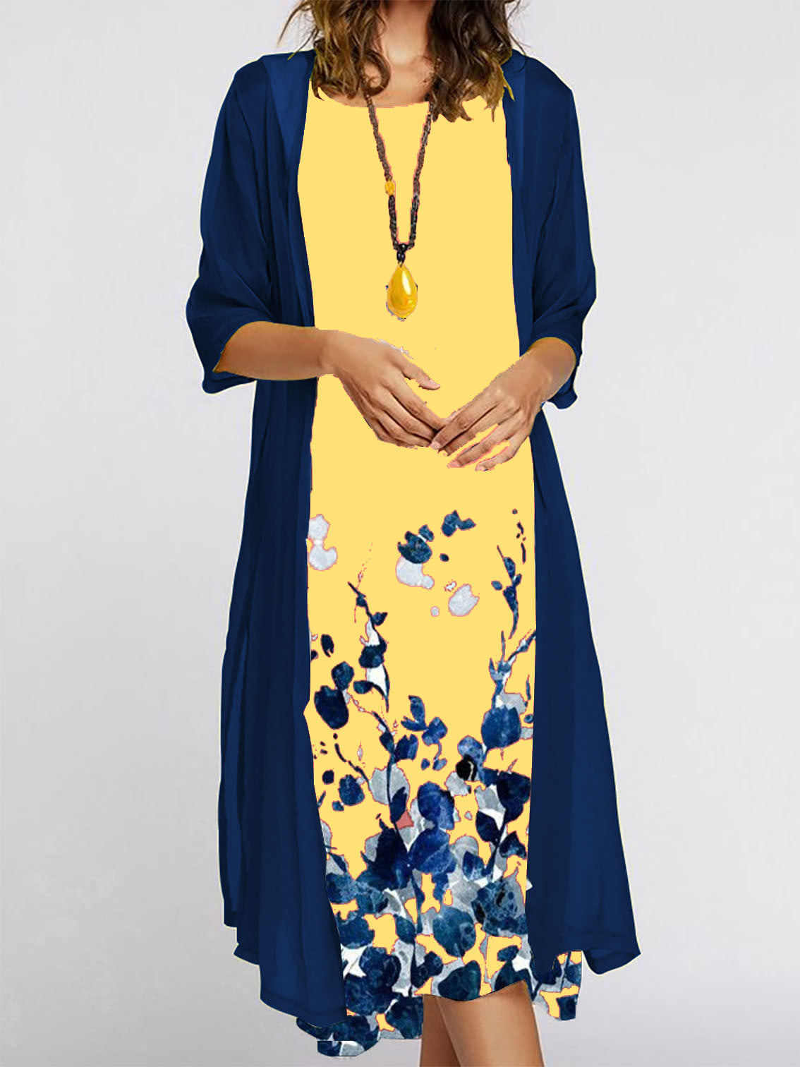 Women Printed Tank Top 2-Piece Dress