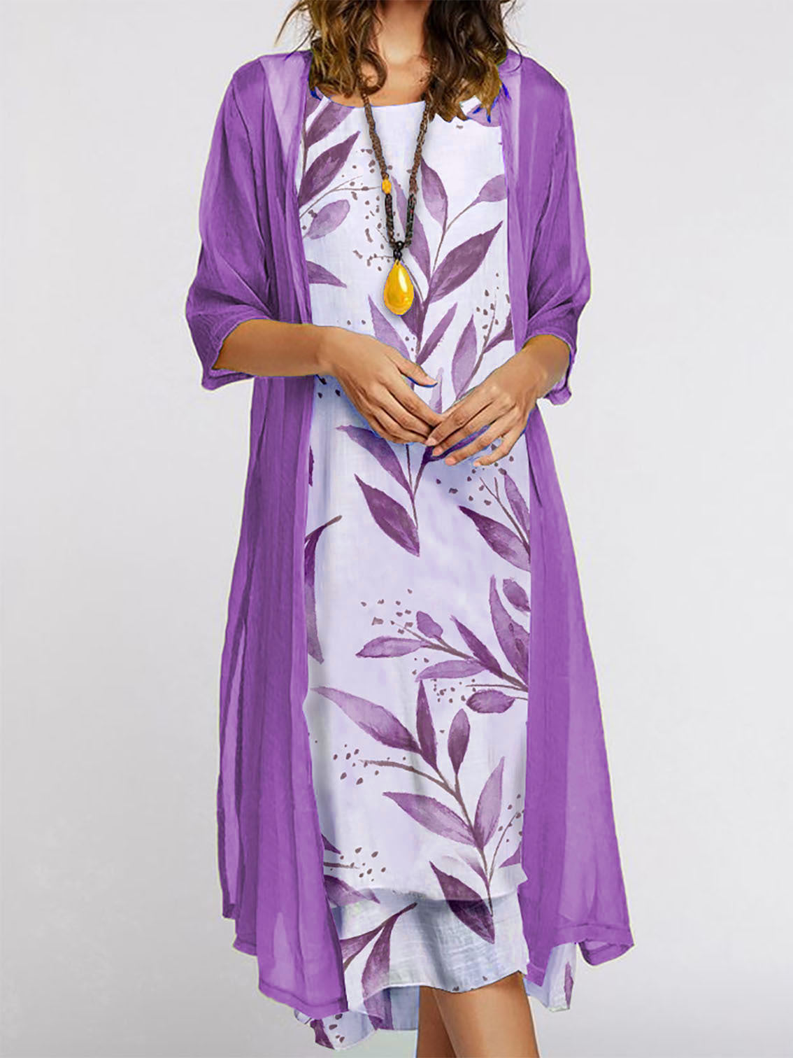 Women's Loose Printed Summer 2-Piece Dress