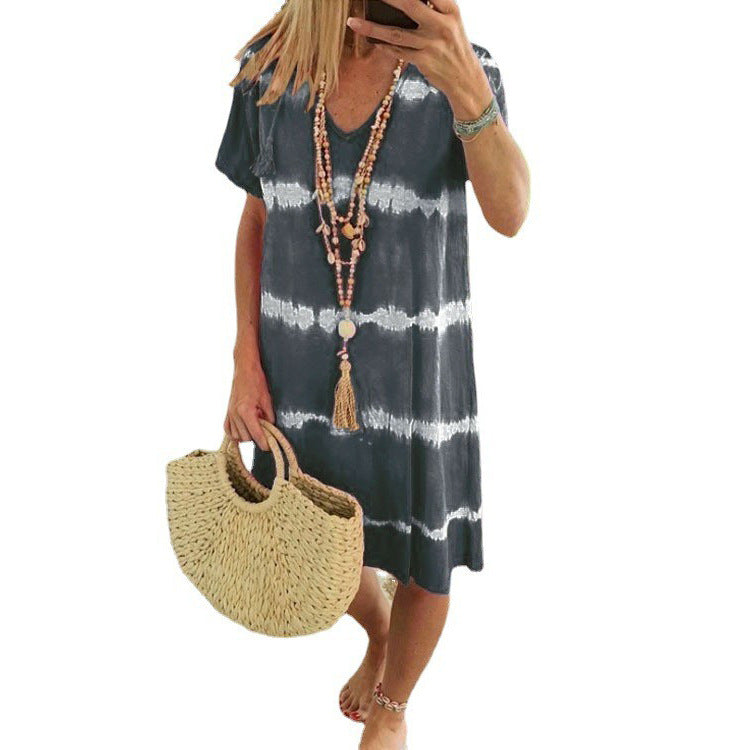 Women's Tie Dye Short Sleeve Dresses