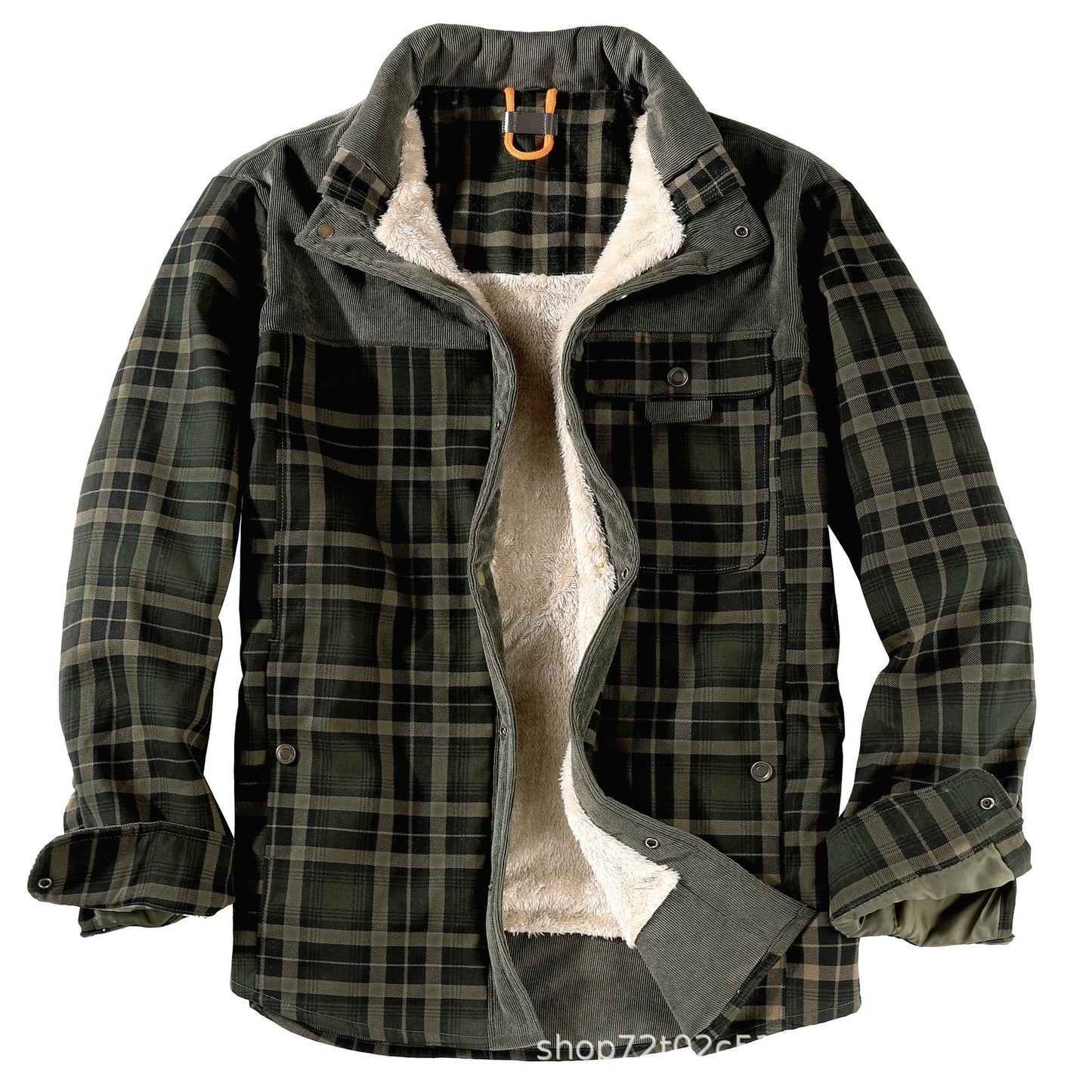 Men's Winter Plaid Sherpa Lined Jacket