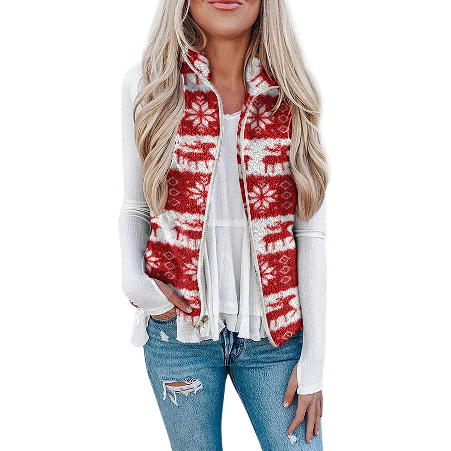 Christmas Plush Vest Jacket For Women