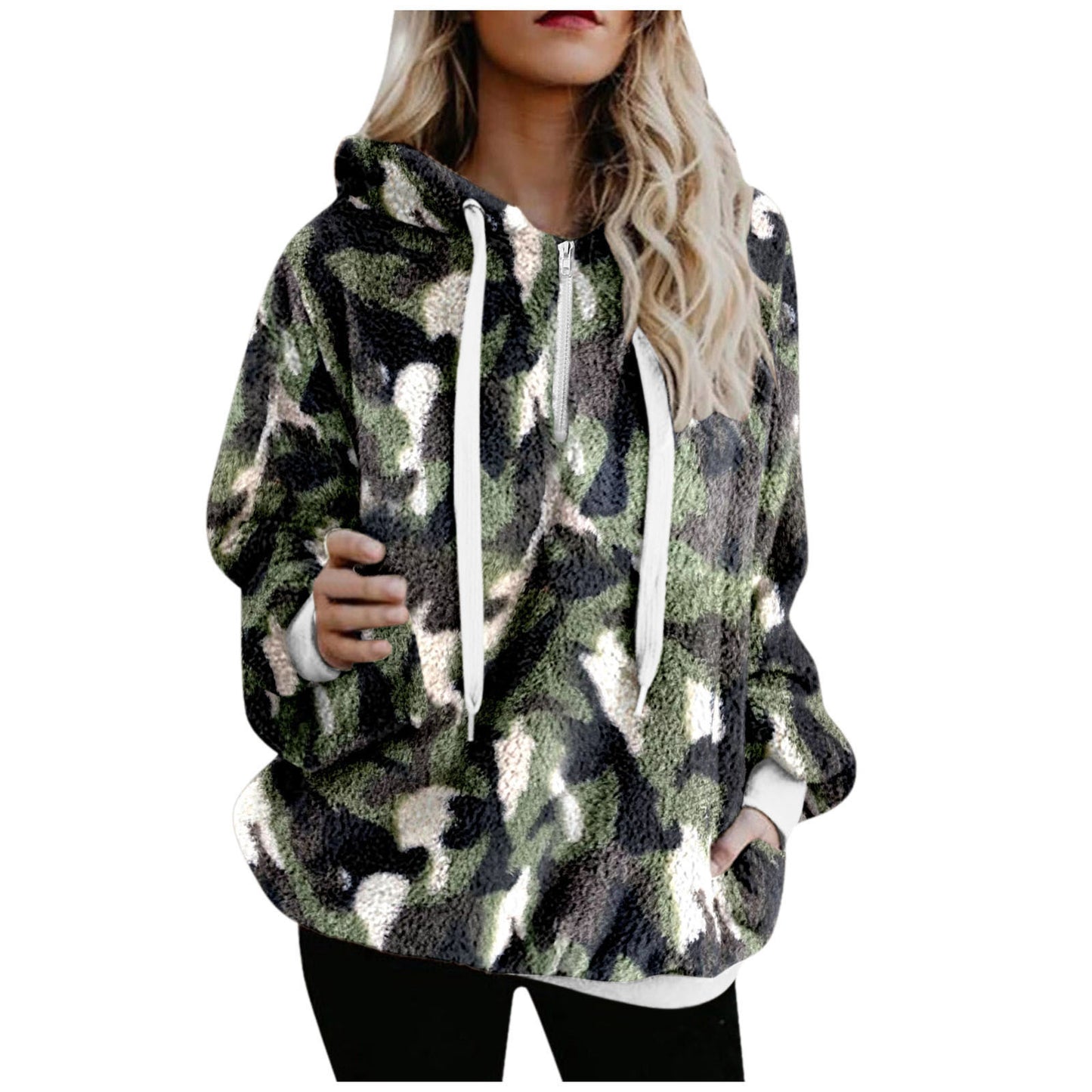 Women's Plush Print Hoodie